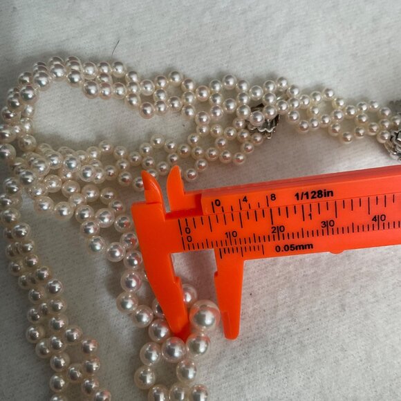 Mikimoto 4-7.5mm K18 Expert technique lace collar akoya pearls necklace w/case - Picture 11 of 14